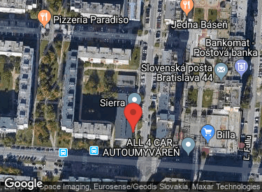 Google map: Pribošova 5013/19A, 841 05 Bratislava